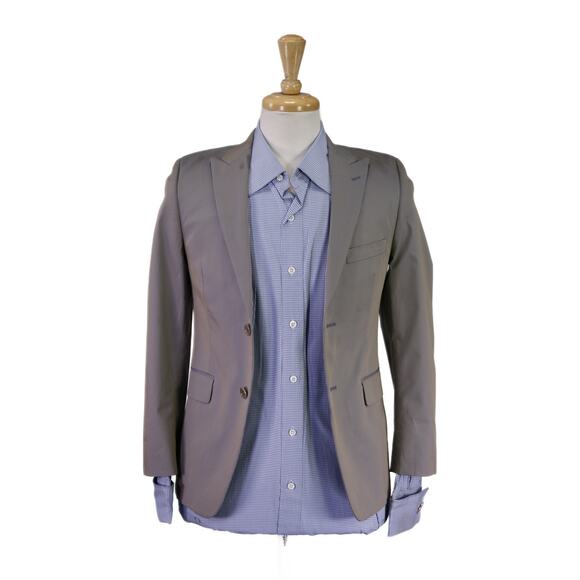 John Varvatos Other - John Varvatos Tan Blue Iridescent Cotton Peak Lapel Blazer Boys 14R Mens 32S